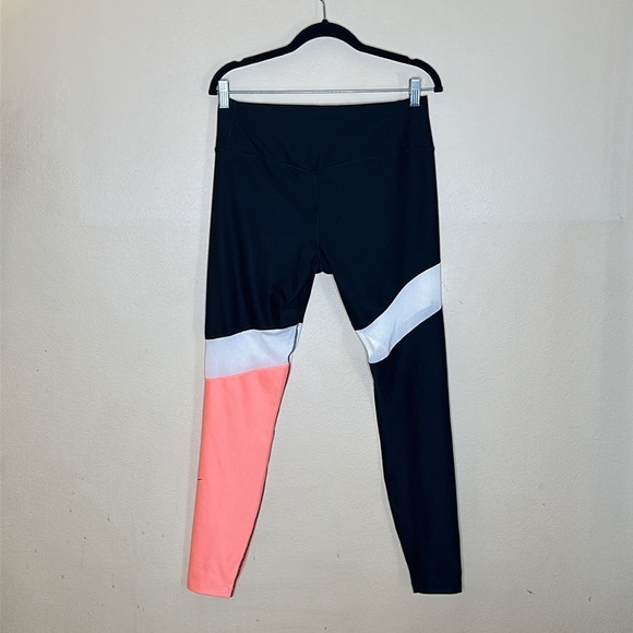 Nike Power Victory Leggings Size Large Black White Coral Pink High Waist - Picture 5 of 10